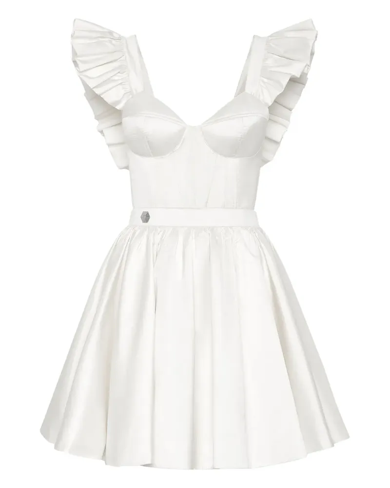 Philipp Plein Minikleid mit Rüschen - Weiß Weiß