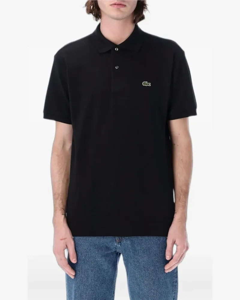 Lacoste logo-patch piqué polo shirt - Schwarz Schwarz