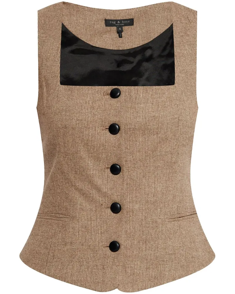 Rag & Bone Karierte Weste - Braun Braun
