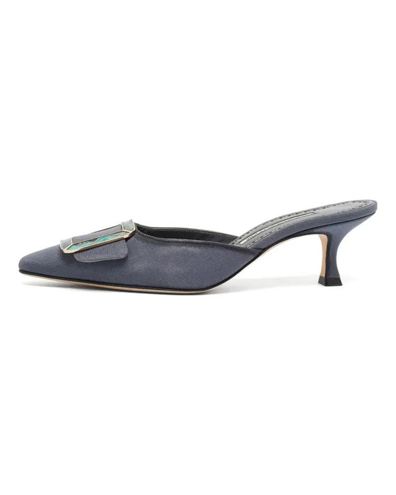 Manolo Blahnik Spitze Maysale Mules 50mm - Blau Blau