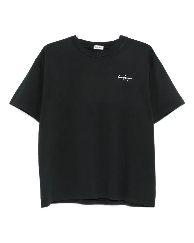 Second/Layer T-Shirt mit grafischem Print - Schwarz Schwarz