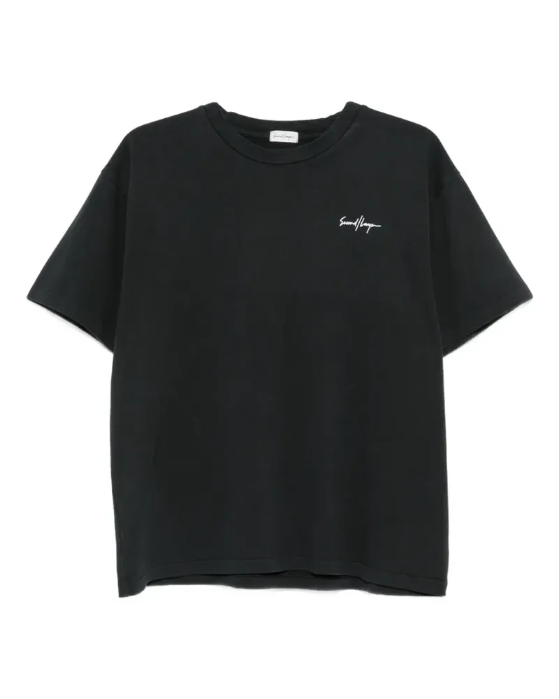 Second/Layer T-Shirt mit grafischem Print - Schwarz Schwarz