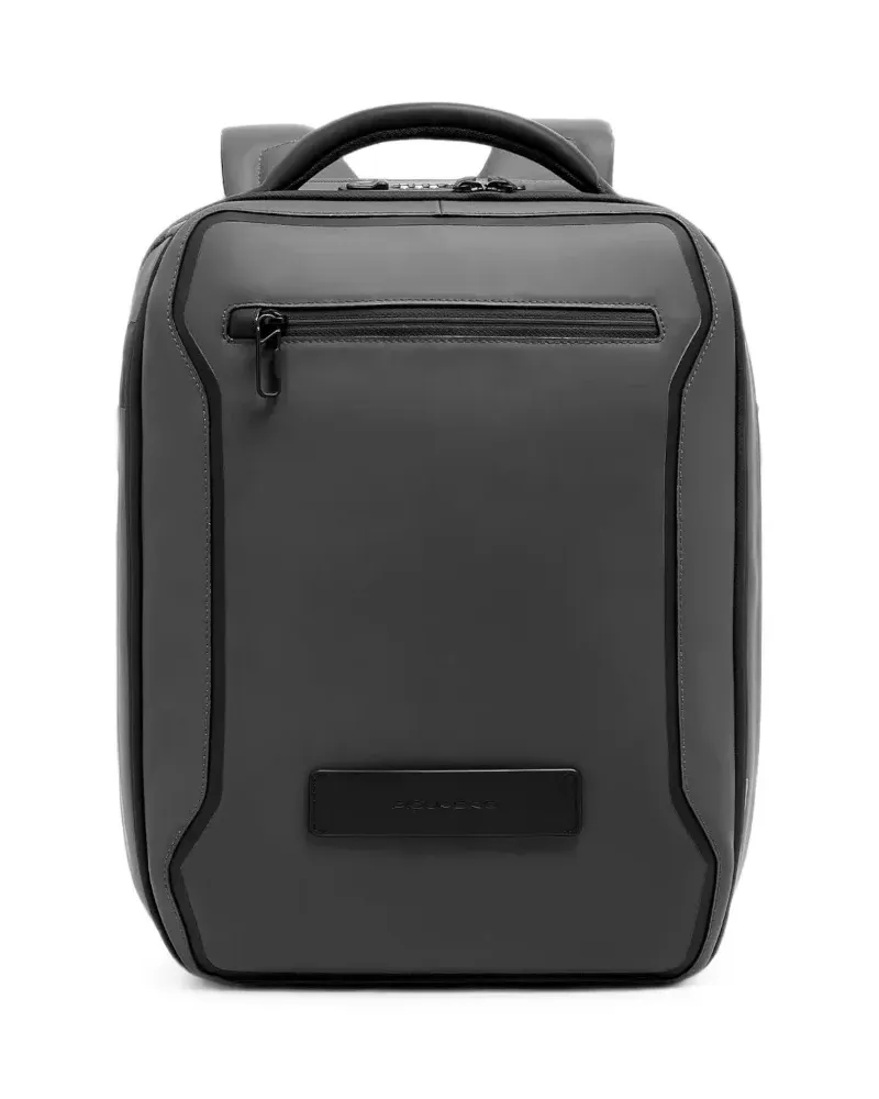 Piquadro Expandable 14-inch logo-plaque combination-lock backpack - Grau Grau