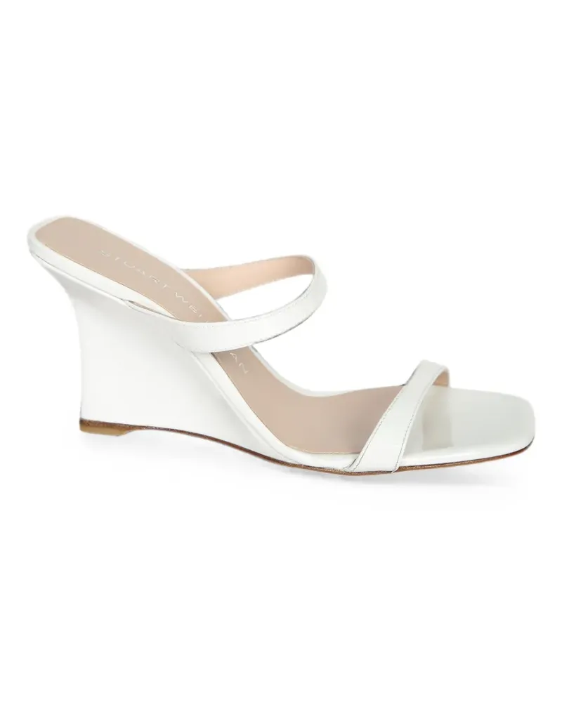 Stuart Weitzman Vinnie patent-finish heeled sandals - Weiß Weiß