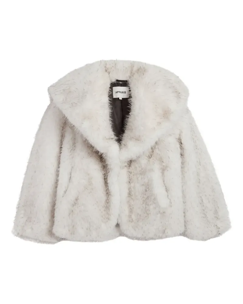 APPARIS Yara faux-fur shawl-lapels coat - Weiß Weiß