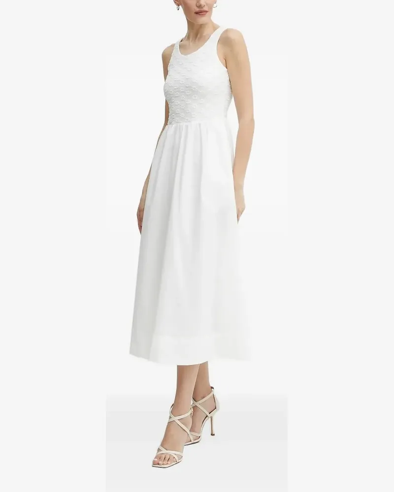 Bardot Midikleid mit besticktem Oberteil - Weiß Weiß