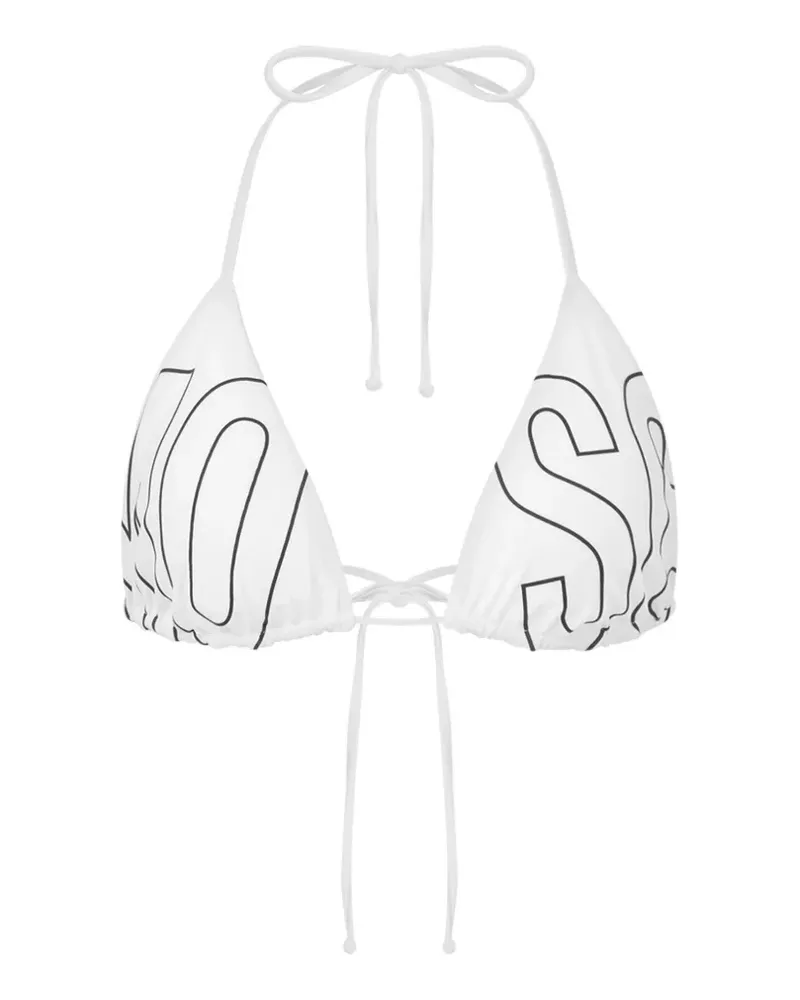 Moschino Bikinioberteil mit Logo-Print - Weiß Weiß