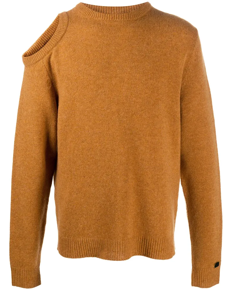 Aries Gestrickter Pullover mit Cut-Out - Orange Orange