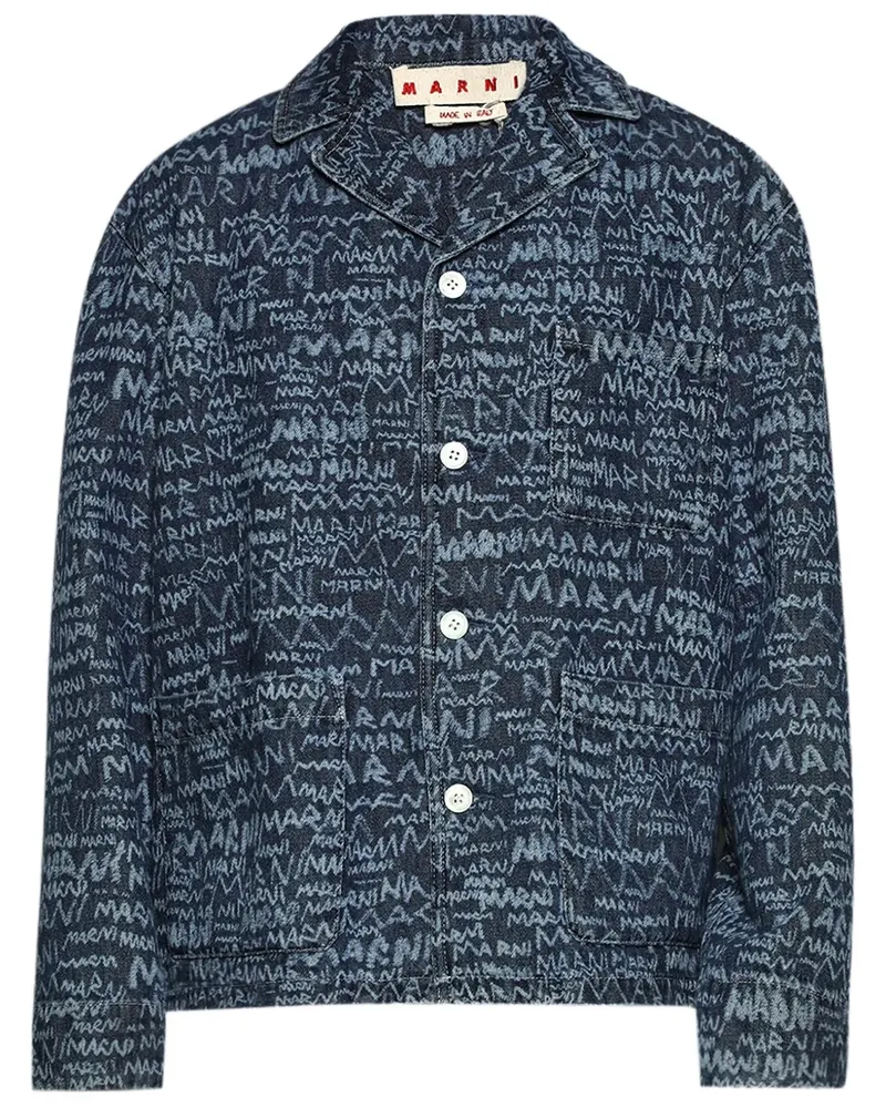 Marni Hemd mit Logo-Print - Blau Blau
