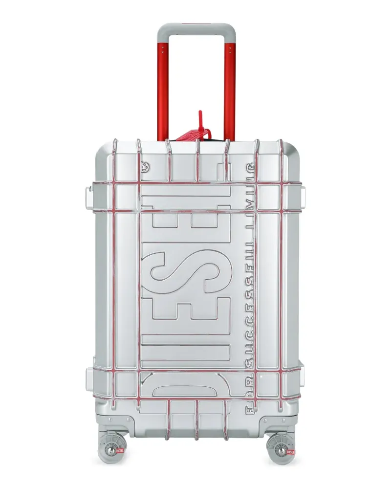Diesel Mittelgroßer Rollkoffer mit Logo-Prägung - Silber Silber