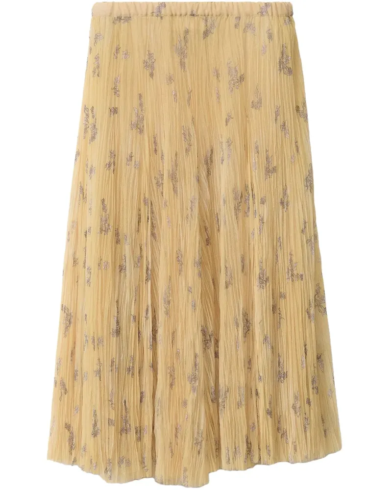 Fabiana Filippi Midirock mit Blumen-Print - Gelb Gelb
