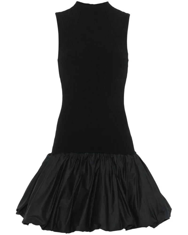 ROTATE Birger Christensen Minikleid aus geripptem Strick - Schwarz Schwarz