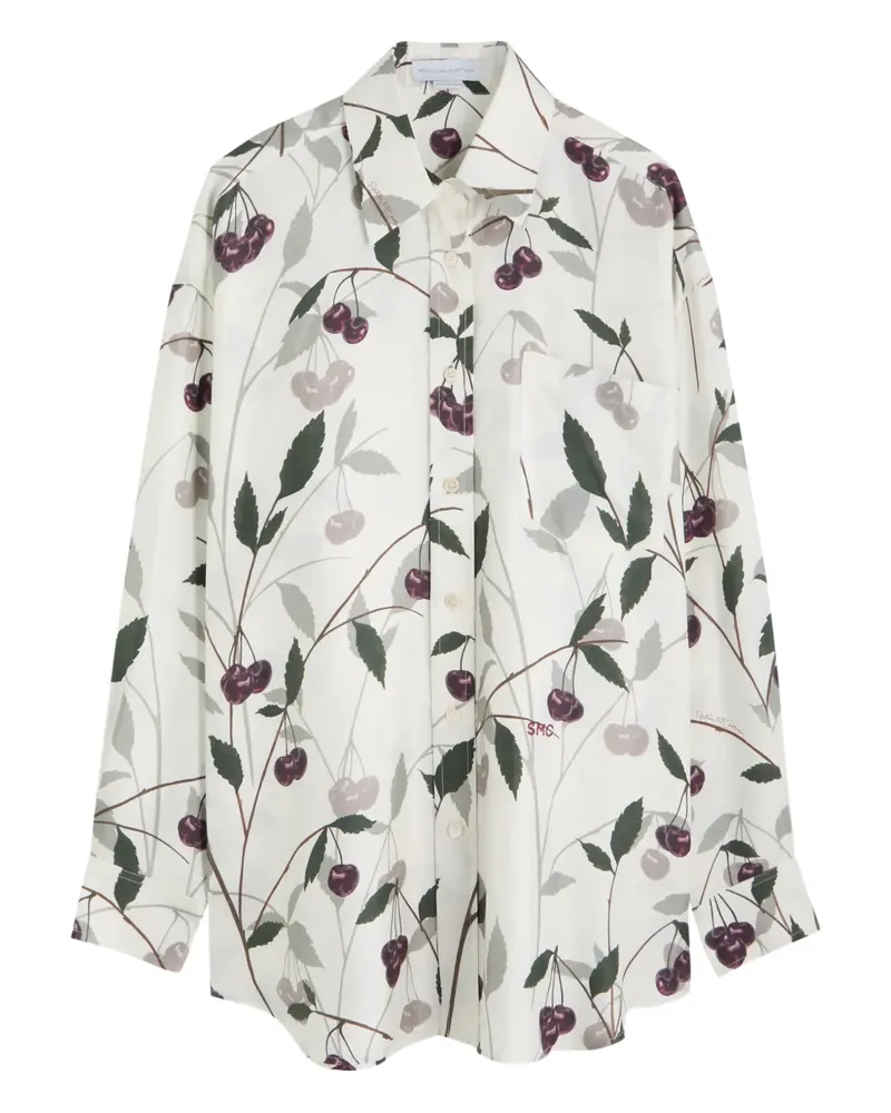 Stella McCartney cherry-print silk shirt - Weiß Weiß