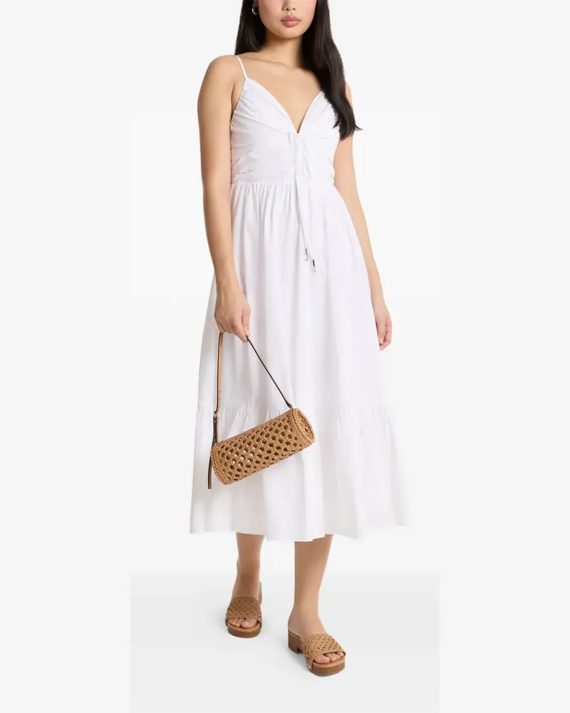 Michael Kors ruched tiered dress - Weiß Weiß