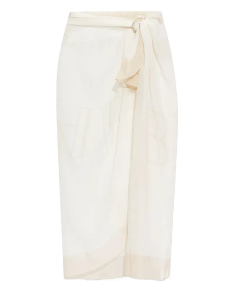 Balmain Sarong mit Logo-Print - Nude Nude