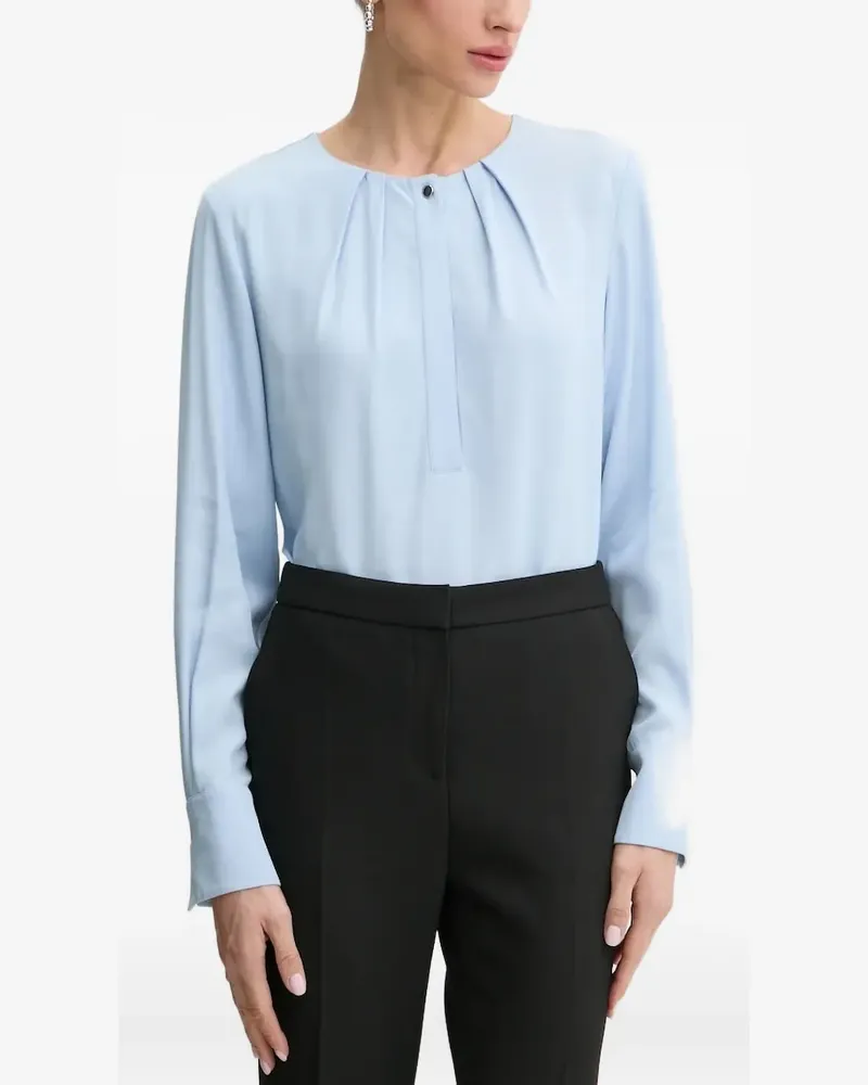 HUGO BOSS Bluse mit rundem Ausschnitt - Blau Blau