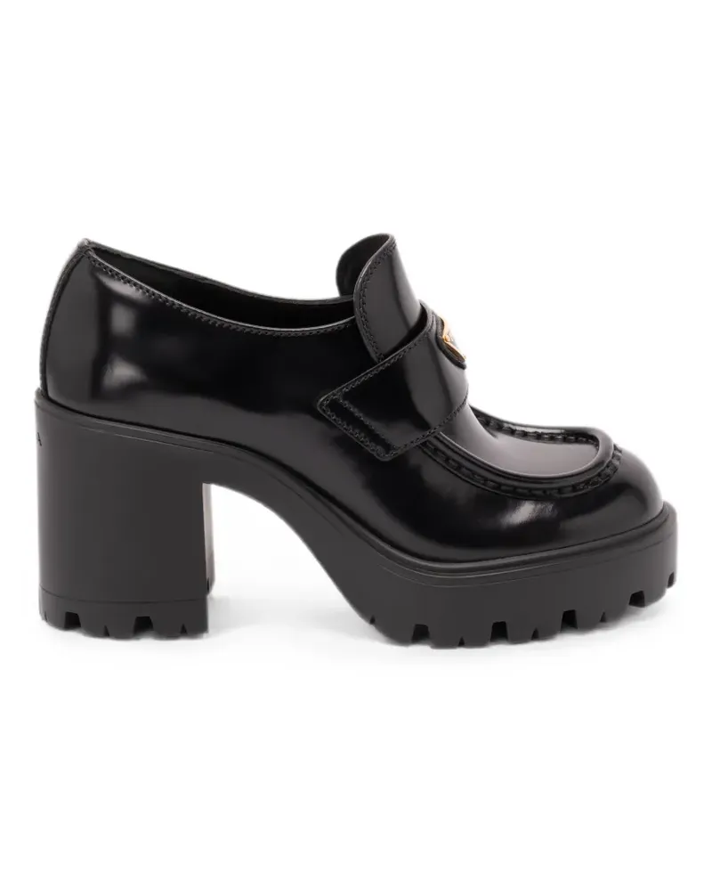 Prada logo-plaque chunky-sole loafers - Schwarz Schwarz