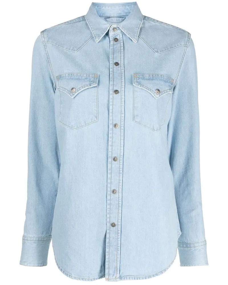 Diesel Langärmeliges Jeanshemd - Blau Blau