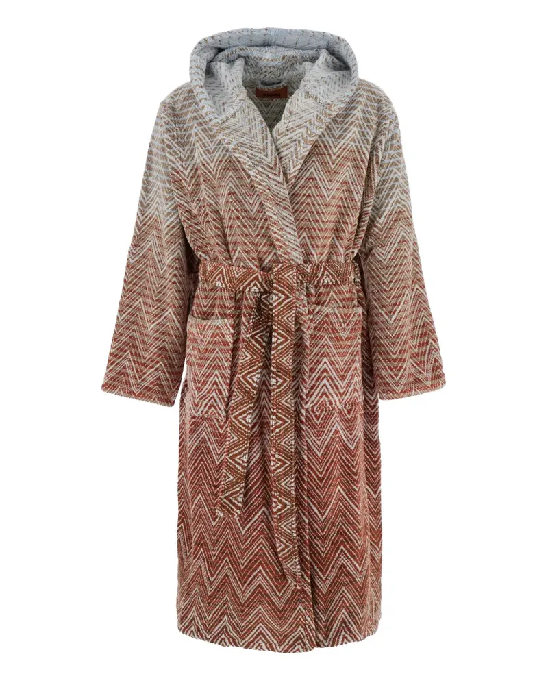 Missoni Home Morgenmantel mit Kapuze und Zickzackmotiv - Rot Rot