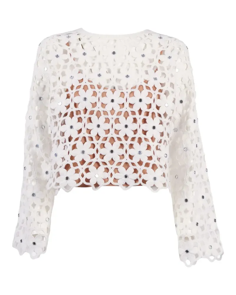 Michael Kors crochet flower top - Weiß Weiß
