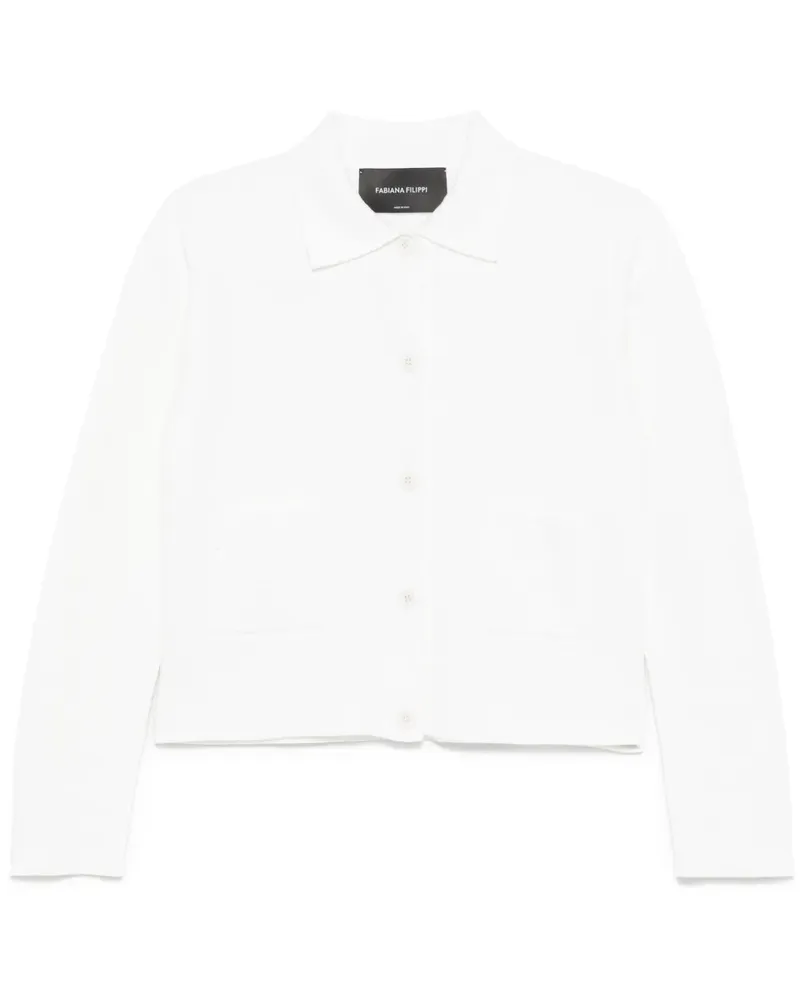 Fabiana Filippi Cardigan mit aufgesetzter Tasche - Weiß Weiß