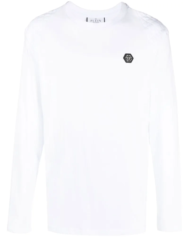 Philipp Plein Langarmshirt mit Logo-Print - Weiß Weiß