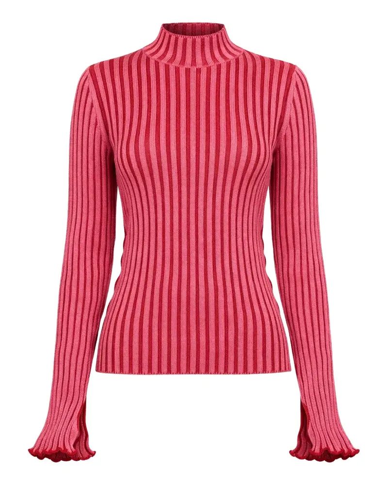 HUGO BOSS striped long-sleeve ruffled sweater - Rosa Rosa