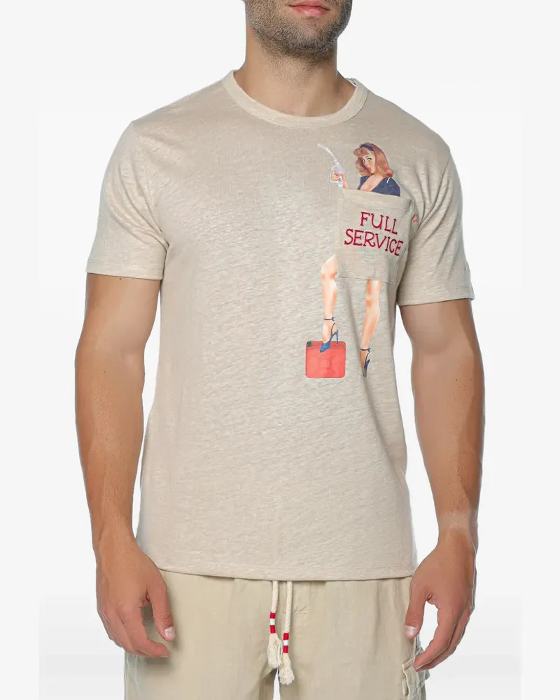 MC2 Saint Barth Ecstasea T-Shirt mit grafischem Print - Nude Nude