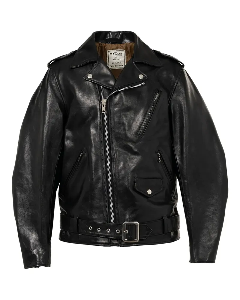 MIHARAYASUHIRO Lederjacke mit Reißverschluss - Schwarz Schwarz