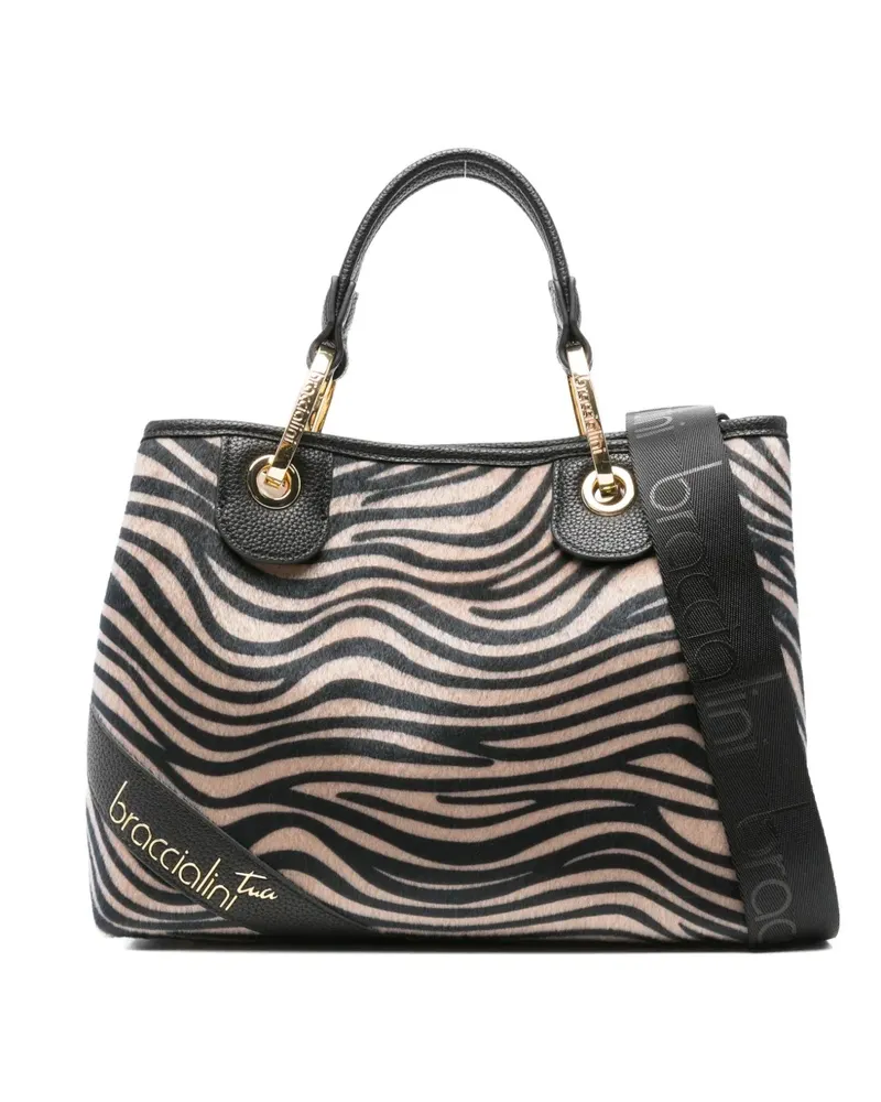 Braccialini zebra-print tote bag - Schwarz Schwarz