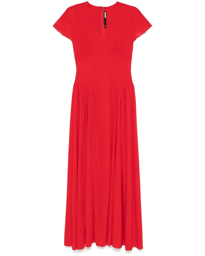 ROTATE Birger Christensen Maxikleid mit V-Ausschnitt Rot