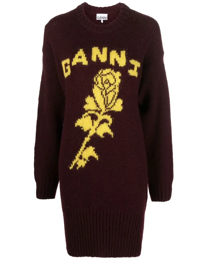 Ganni Pullover mit Intarsienmuster - Rot Rot