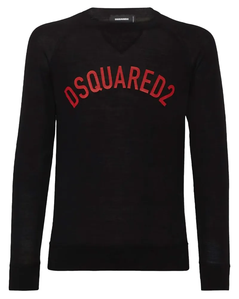 Dsquared2 Fein gestricktes T-Shirt - Schwarz Schwarz