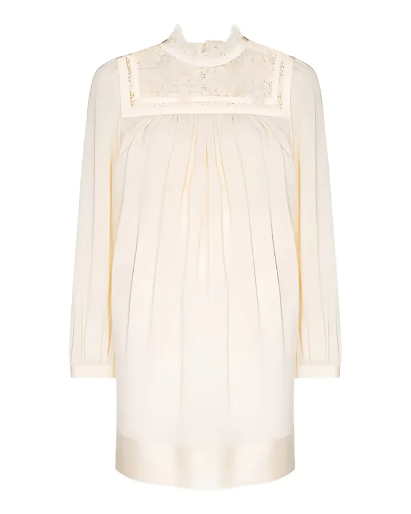 Saint Laurent long-sleeve mini dress - Nude Nude