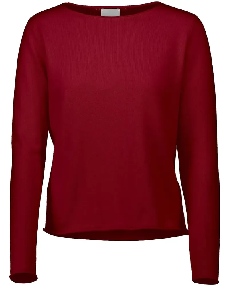 ALLUDE Pullover mit Schlitzkragen - Rot Rot