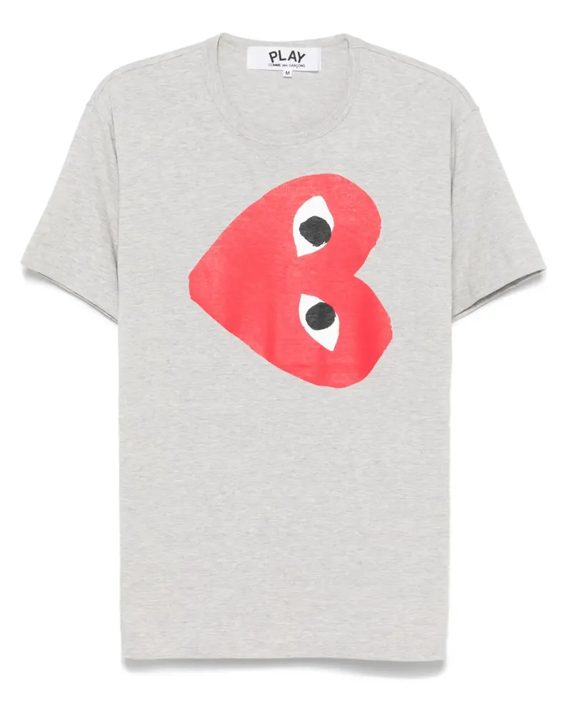 Comme des Garçons T-Shirt mit seitlichem Herz-Print - Grau Grau