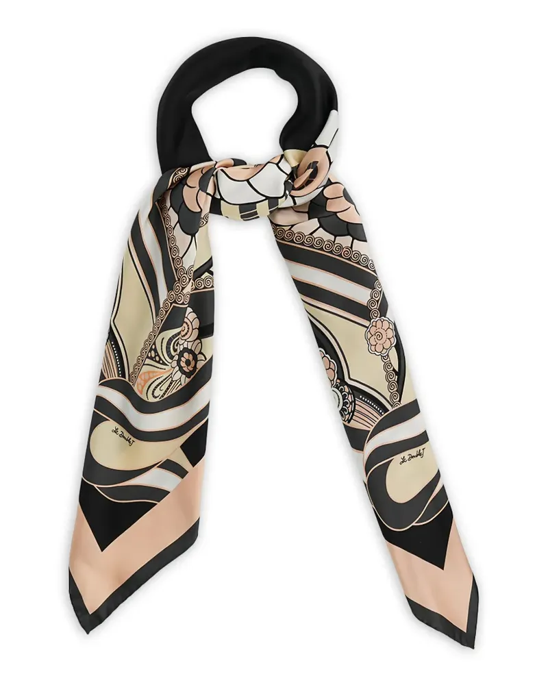 La DoubleJ floral-print silk scarf - Schwarz Schwarz