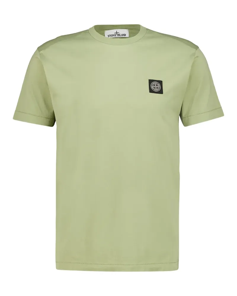 Stone Island T-Shirt mit Logo-Patch - Grün Grün
