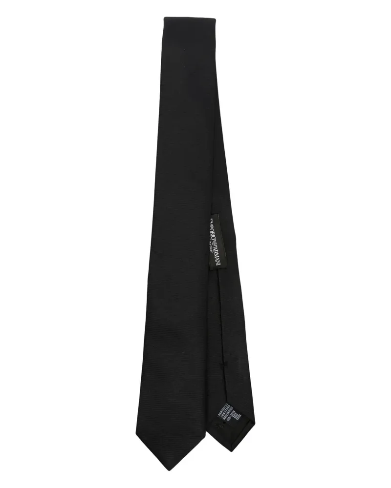 Emporio Armani Krawatte aus Gabardine-Seide - Schwarz Schwarz