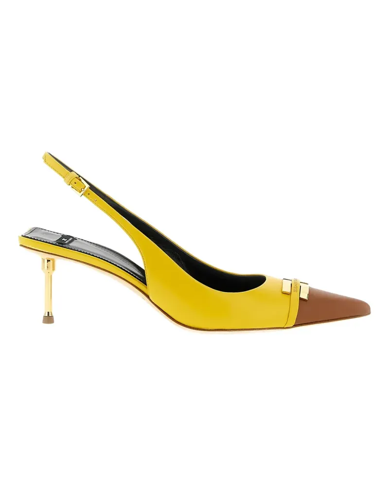 Elisabetta Franchi contrast toe metal detail pumps - Gelb Gelb