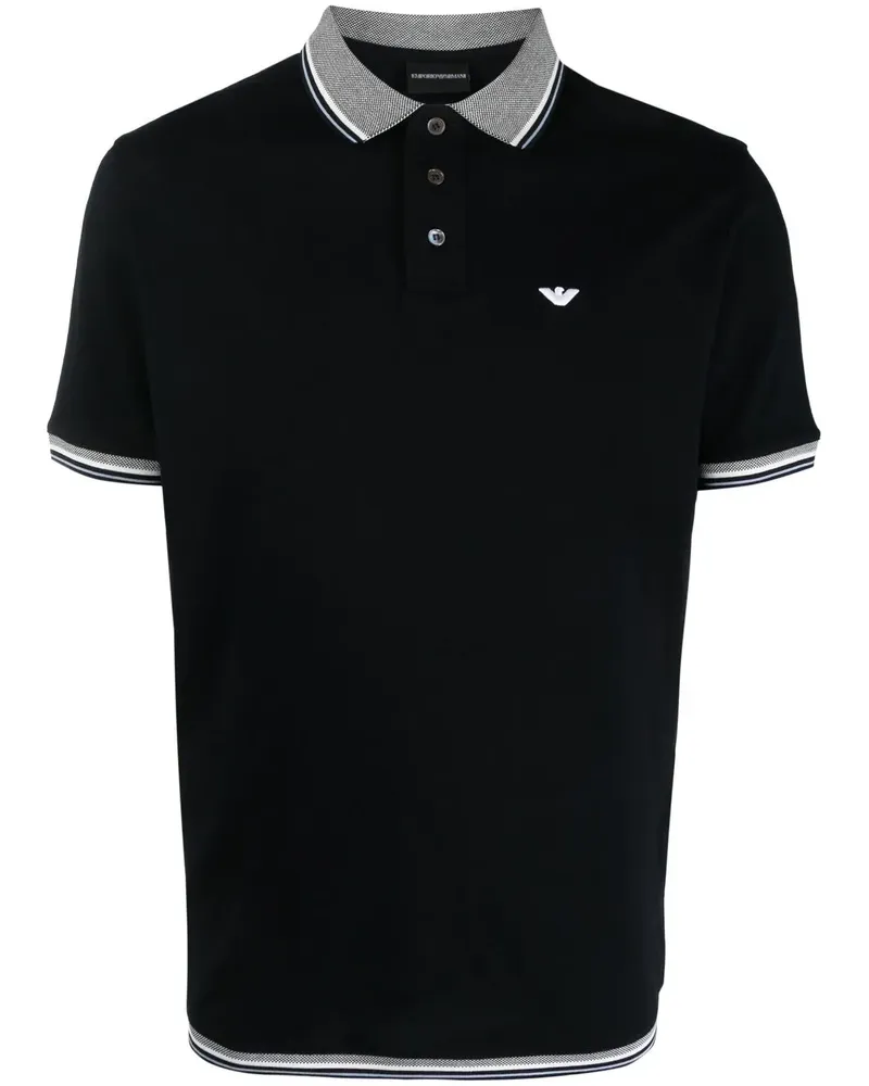 Emporio Armani Poloshirt mit Logo-Stickerei - Blau Blau