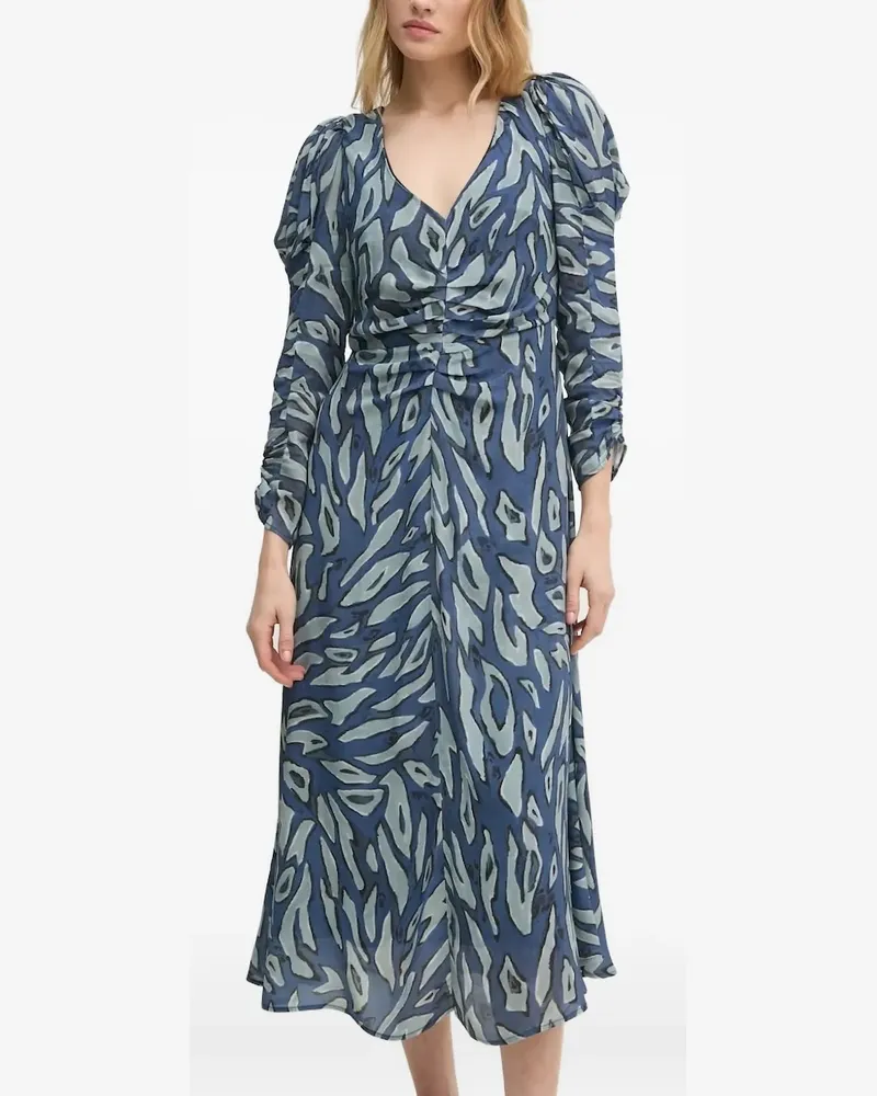 Hoss Intropia Midikleid mit abstraktem Print - Blau Blau