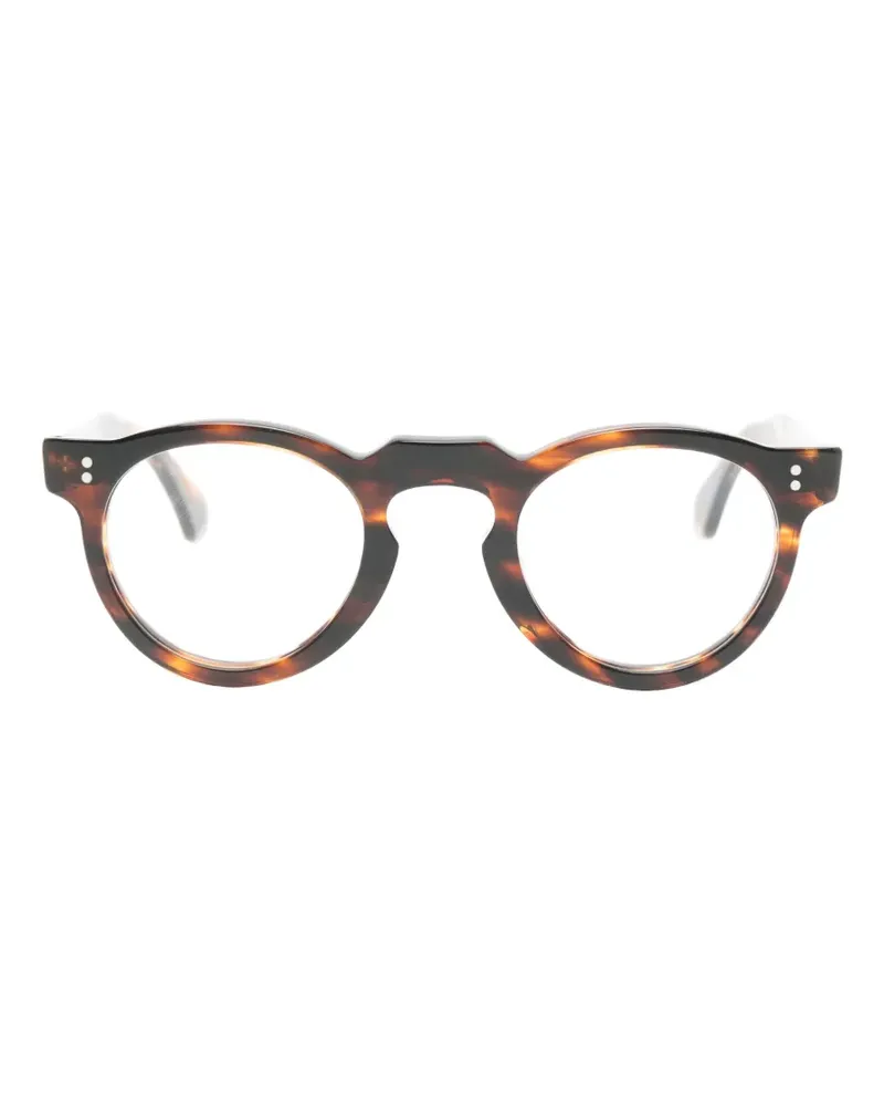 Lesca C Brille mit rundem Gestell - Braun Braun