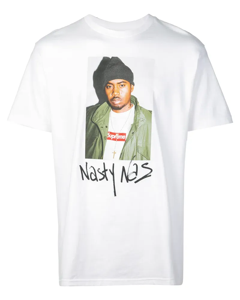 Supreme Being T-Shirt mit "Nasty Nas"-Print - Weiß Weiß