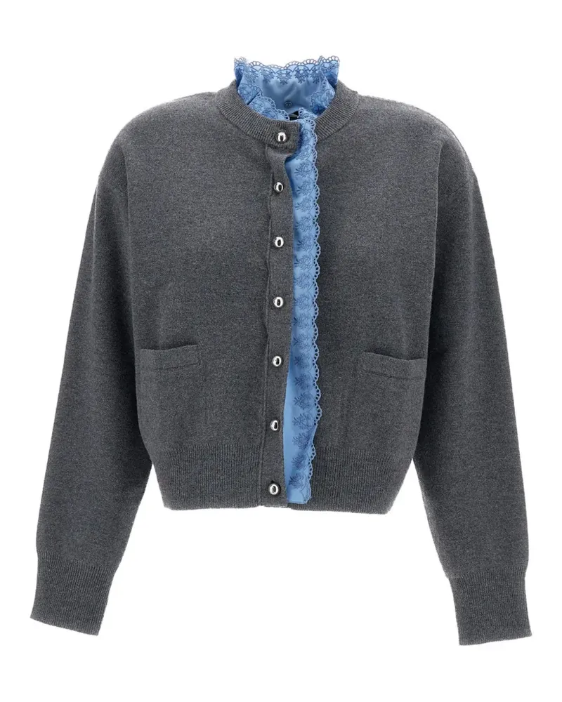 Paco Rabanne cable-knit button-up cardigan - Grau Grau