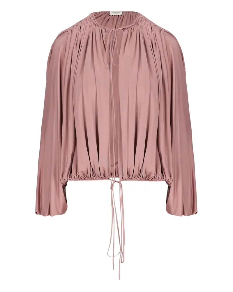 Saint Laurent Kordelzug-Bluse mit gerafften Schultern - Rosa Rosa