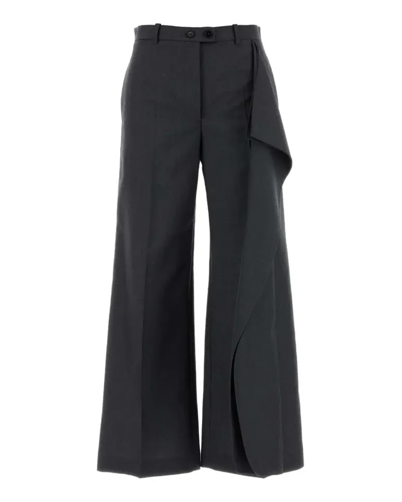 Jil Sander ruffled wide-leg trousers - Grau Grau