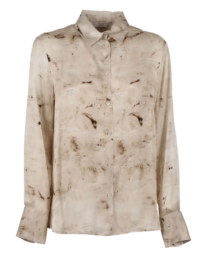 Peserico Seidenbluse mit abstraktem Print - Nude Nude