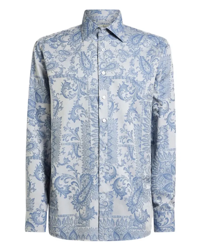 Etro Jacquard-Hemd mit Paisleymuster - Blau Blau