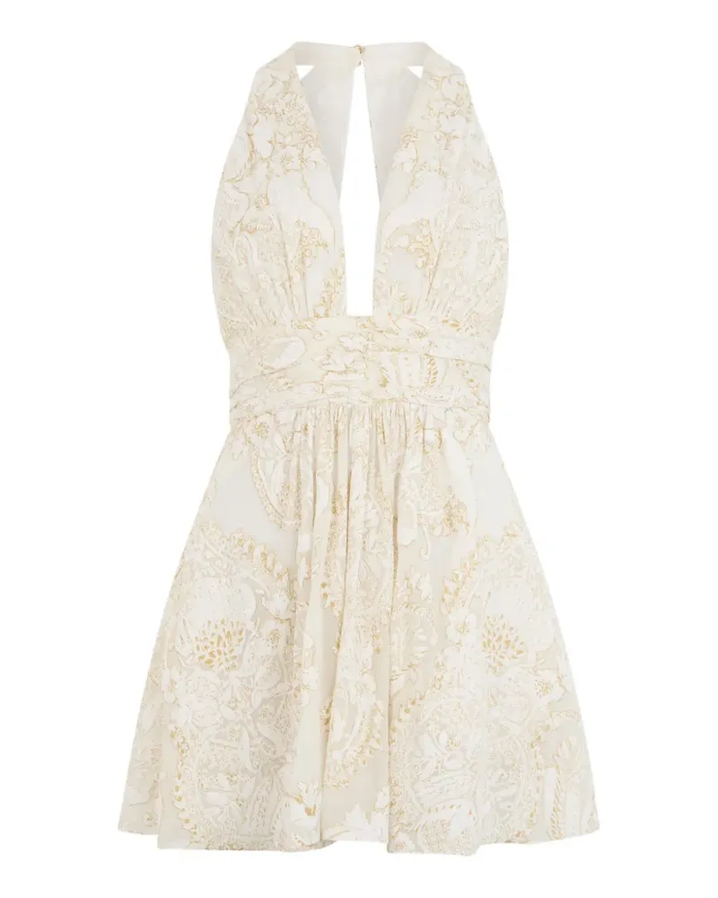 Roberto Cavalli ornamental-motif mini dress - Weiß Weiß